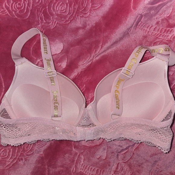Juicy Couture ~ Womens Push Up Bra Light Pink Padded Underwire Nylon Lace ~ 36C - Picture 2 of 6